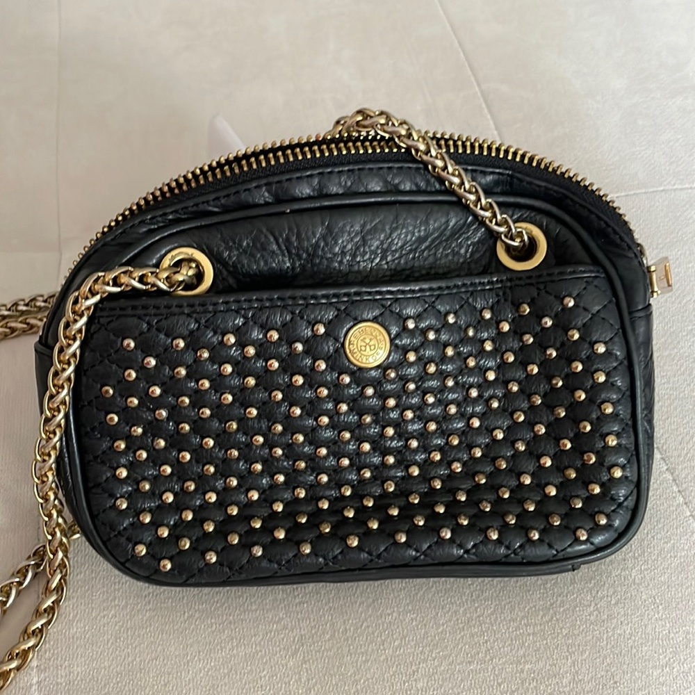 Rebecca Minkoff black with gold bag